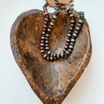 Western Navajo Style Pearl and Bead 14” Necklace