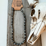 Western Navajo Style Pearl and Bead 14” Necklace