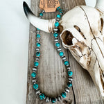 Western Navajo Style Pearl and Bead 18” Necklace
