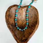 Western Navajo Style Pearl and Bead 18” Necklace