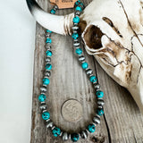 Western Navajo Style Pearl and Bead 18” Necklace
