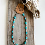 Western Navajo Style Pearl with Stone Necklace