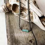 Western Turquoise Bar Choker Necklace