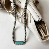 Western Turquoise Bar Choker Necklace