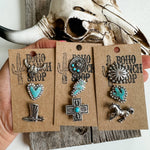 Western Turquoise Silvertone Pin Set - Trucker hat, purse