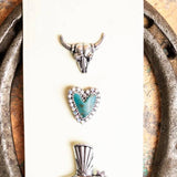 Western Turquoise Silvertone Pin Set - Trucker hat, purse