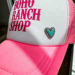 Western Turquoise Silvertone Pin Set - Trucker hat, purse