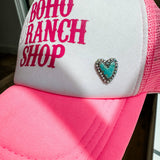 Western Turquoise Silvertone Pin Set - Trucker hat, purse