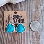 Western Turquoise Stone Dangle Earrings