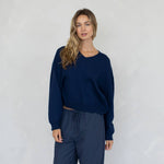 Chloe Cozy V-Neck Sweater in Pink