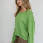 Chloe Cozy V-Neck Sweater in Pink