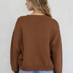 Chloe Cozy V-Neck Sweater in Pink