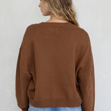 Chloe Cozy V-Neck Sweater in Pink