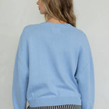 Chloe Cozy V-Neck Sweater in Pink