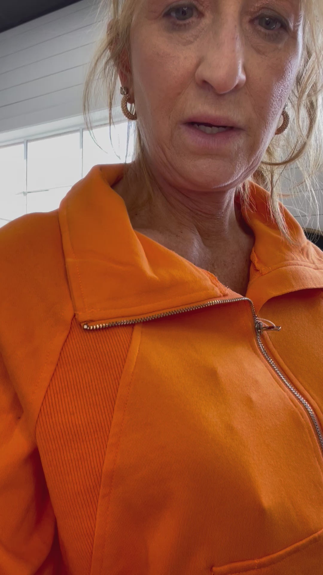 Essential 1/2 Zip Workout Sweatshirt in Orange