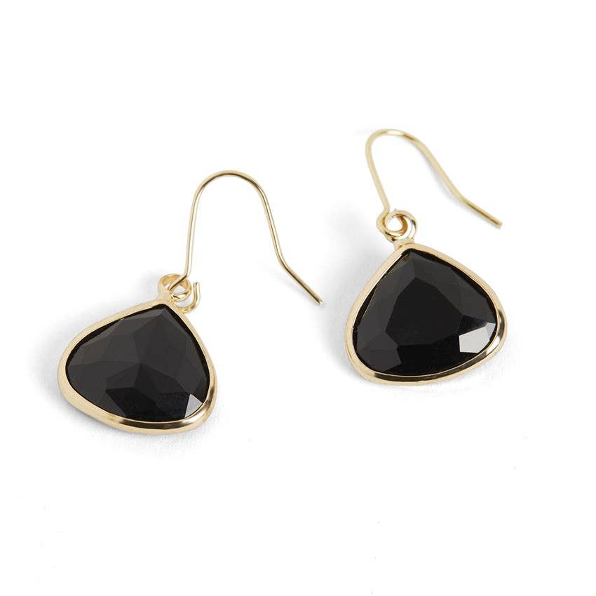 Dew Drop Earrings - Black/Gold: Black