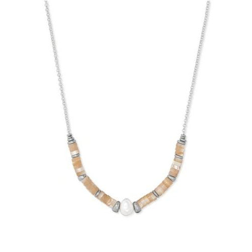 Lila Vintage Silver Strand Necklace In Silver Natural