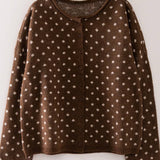 Holiday Red Polka Dot Knit Cardigan Sweater