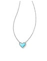 Ari Heart Short Pendant Necklace in Silver