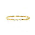 18K Gold Plated Copper Pearl and Gold Beaded Ball Bracelet