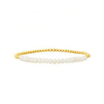 18K Gold Plated Copper Pearl and Gold Beaded Ball Bracelet