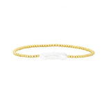 18K Gold Plated Copper Pearl and Gold Beaded Ball Bracelet