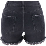 Summer Edge High-Rise Denim Shorts in Grey