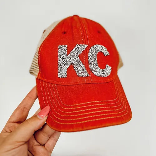 KC Silver Bling Hat in Red/ Khaki