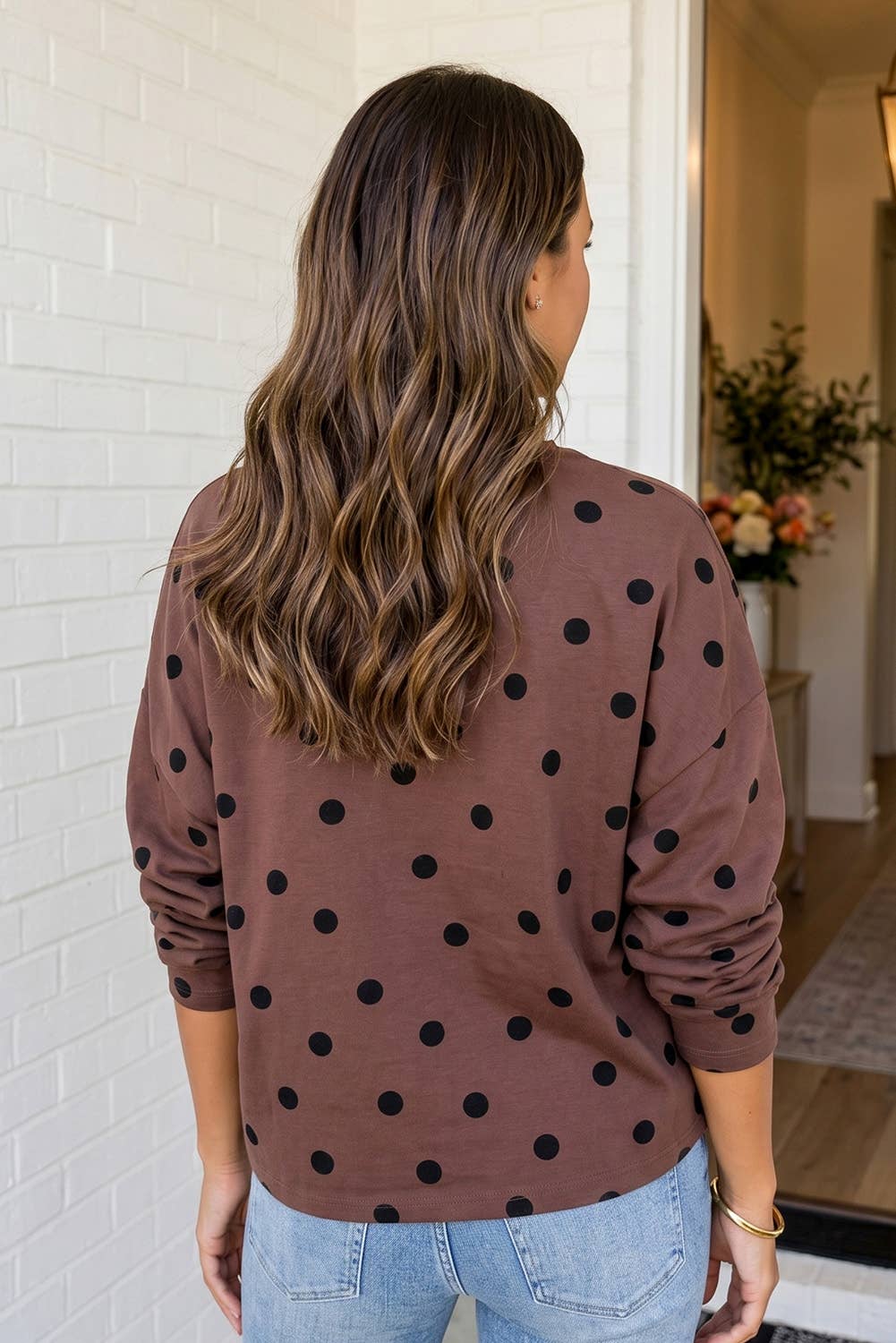 Dot About Town Button-Front Cardigan