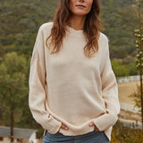 Elouise Knit Oversized Pullover Sweater in Oatmeal