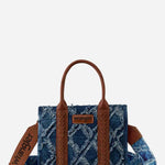 Wrangler Denim Frayed Fringe Crossbody Canvas Tote