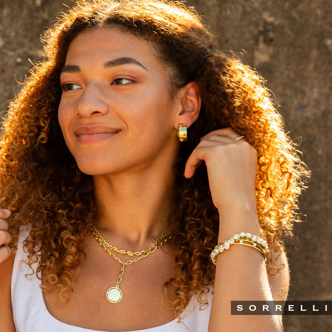 Sorrelli Sienna stretch bracelet with clear crystals in a bright gold-tone setting – Shabby 2 Chic Boutiques