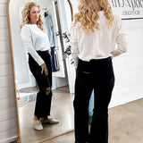 90's Vintage Crop Flare Denim in Black