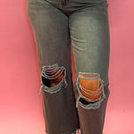 90's Vintage Crop Flare Denim in Olive