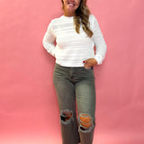 90's Vintage Crop Flare Denim in Olive
