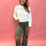 90's Vintage Crop Flare Denim in Olive