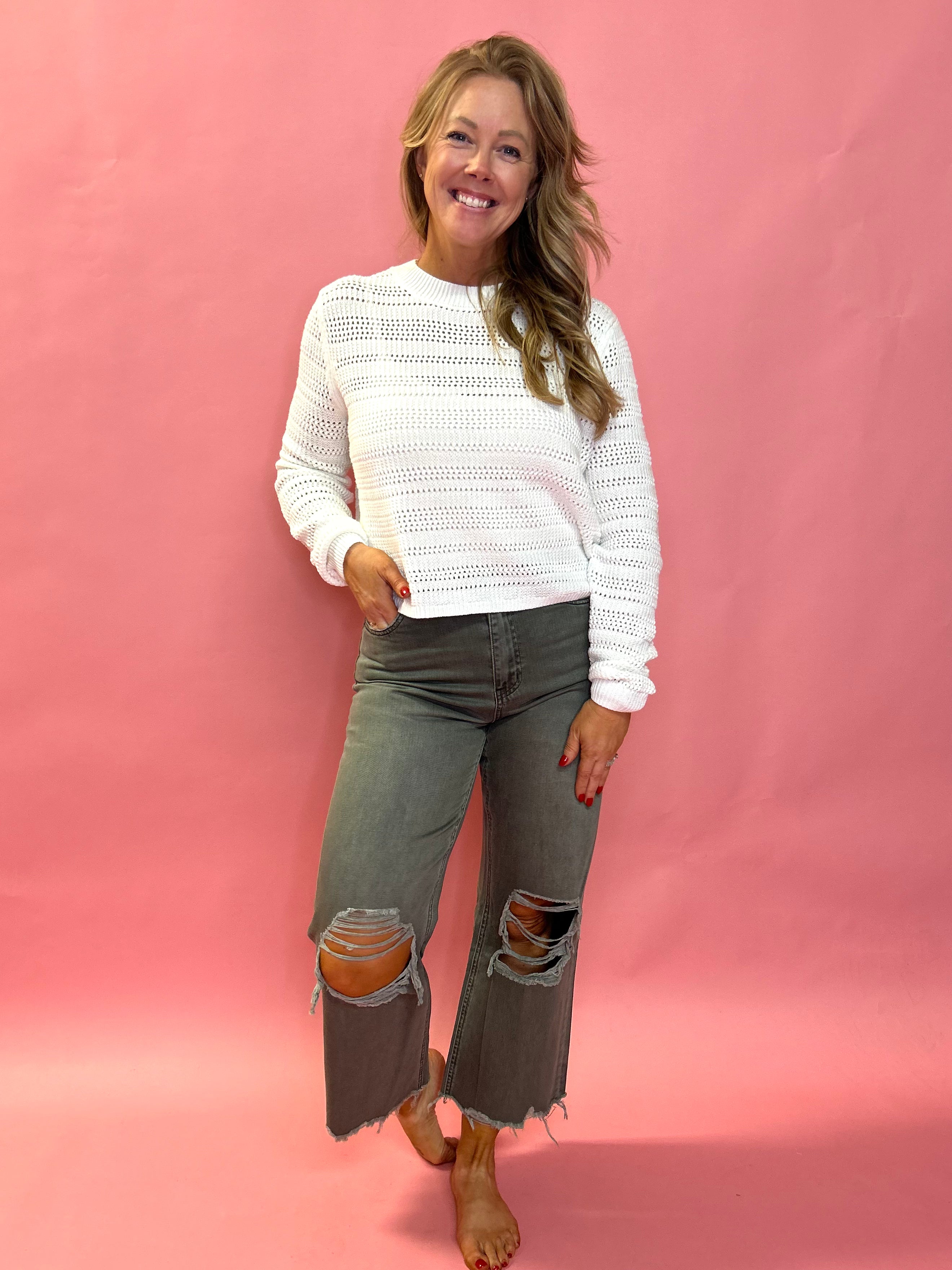 90's Vintage Crop Flare Denim in Olive