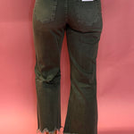 90's Vintage Crop Flare Denim in Olive