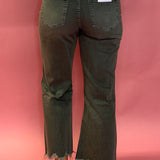 90's Vintage Crop Flare Denim in Olive
