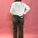 90's Vintage Crop Flare Denim in Olive