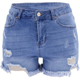 Summer Edge High-Rise Denim Shorts in Grey