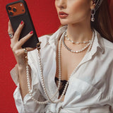Long Faux Pearl Phone Chain