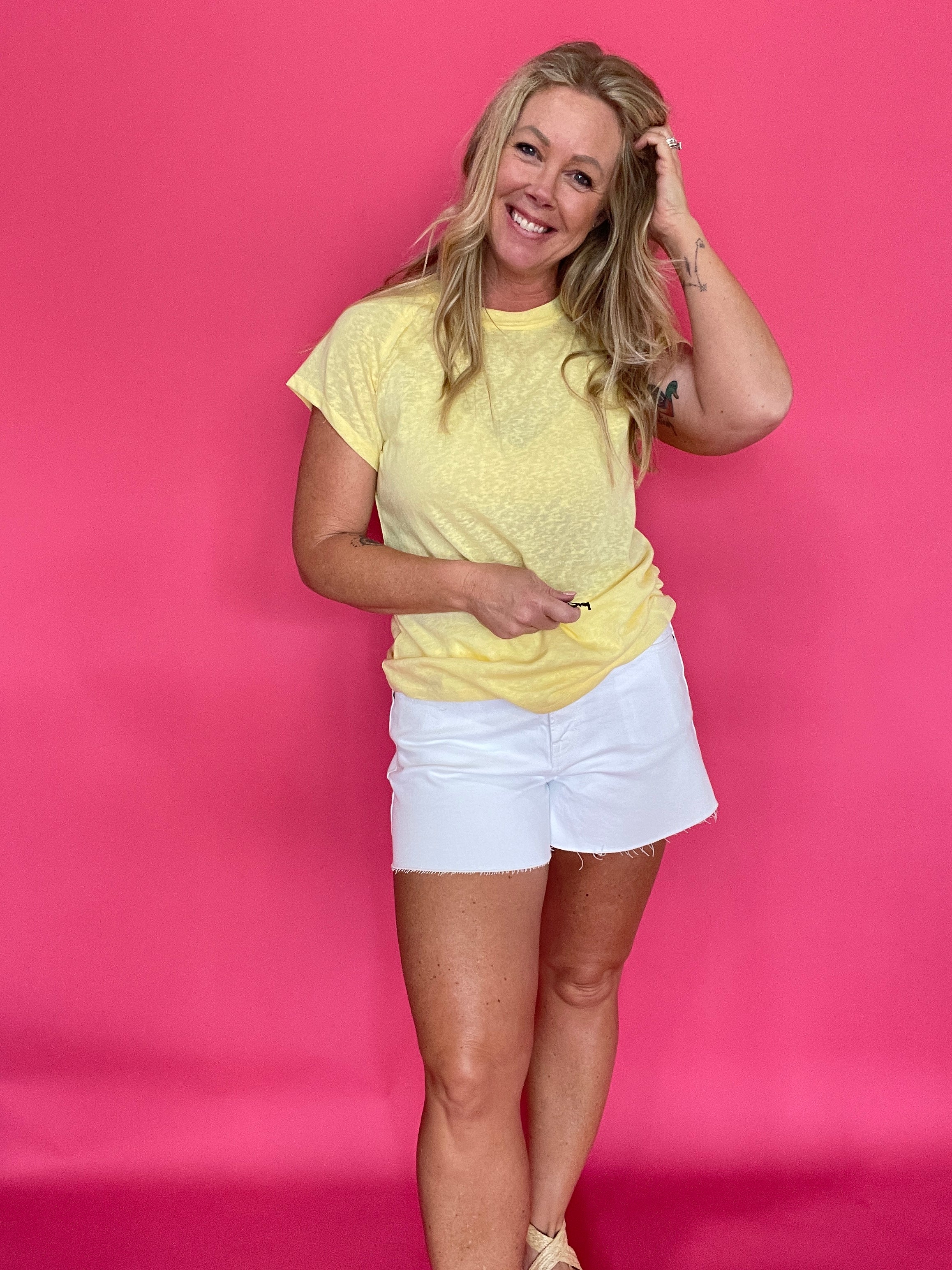 AVA White 4" Inseam A-Line Shorts (Hidden) - Shabby 2 Chic Boutiques