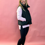 Abby Pocketed Puffer Vest in Black