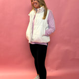 Abby Pocketed Puffer Vest in Ivory