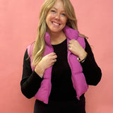 Abby Pocketed Puffer Vest in Orchid