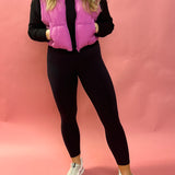 Abby Pocketed Puffer Vest in Orchid