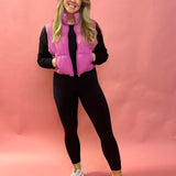 Abby Pocketed Puffer Vest in Orchid