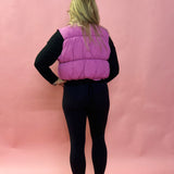 Abby Pocketed Puffer Vest in Orchid