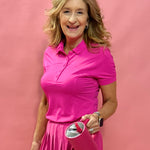 Ace Performance: Quick-Dry Golf Polo Shirt in Pink
